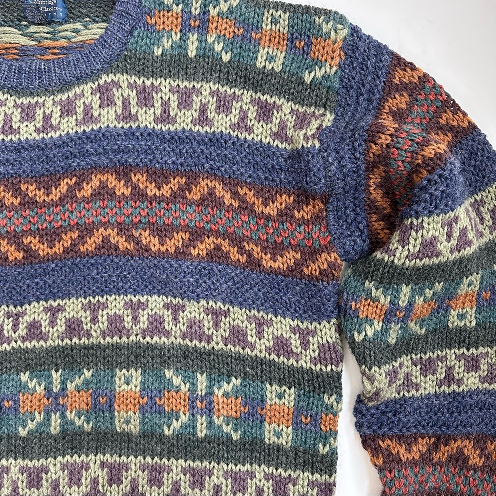 Vintage Cambridge Classics Men’s Large Knit Oversized Wool Sweater XL - Picture 5 of 16